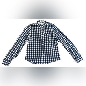 Abercrombie Kids XL Muscle Long Sleeve Button Up Navy Checked Excellent!